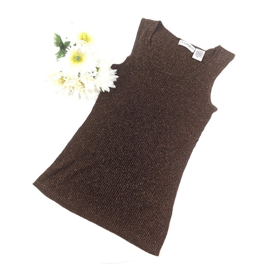 CB Design Y2K Metallic Brown/Gold Sweater Tank Top